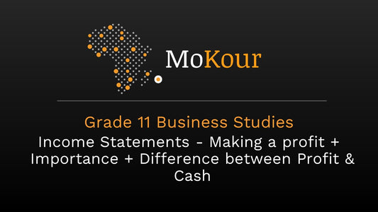 Grade 11 Business Studies: Income Statements - Making a profit + Importance + Difference between Profit & Cash