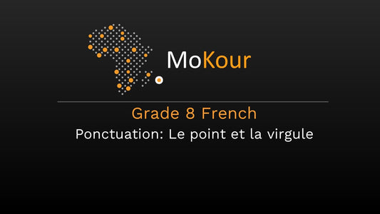 Grade 8 French Ponctuation: Le point et la virgule