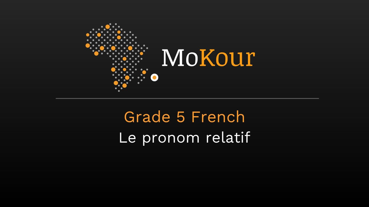 Grade 5 French: Le pronom relatif