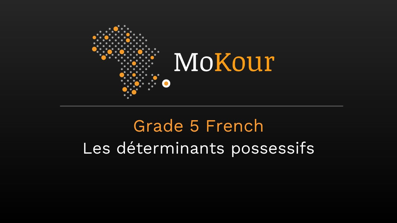 Grade 5 French: Les déterminants possessifs