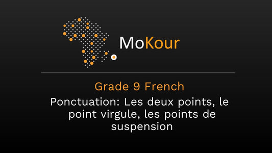 Grade 9 French Ponctuation: Les deux points, le point virgule, les points de suspension
