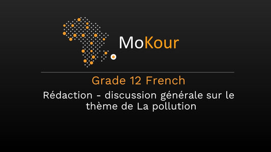 Grade 12 French: Rédaction - discussion générale sur le thème de La pollution